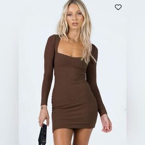 Princess Polly “Nolan Mini Dress Brown”